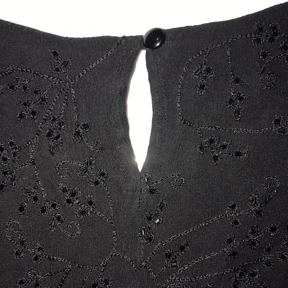 🆕Kate Hill Black Sill Beaded Blouse